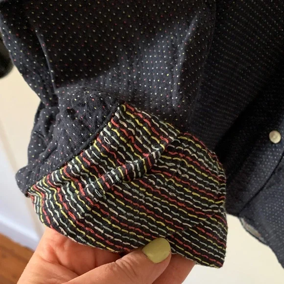 H&M Dark Blue Shirt with Multicolor Dots - Picture 4 of 8